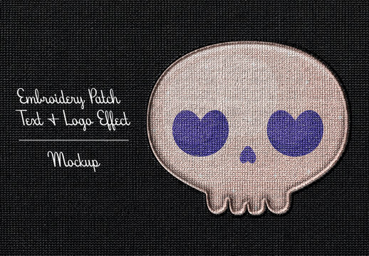 Embroidery Patch Text & Logo Effect Mockup