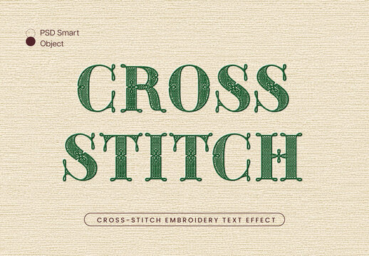 Cross-Stitch Embroidery Text Effect