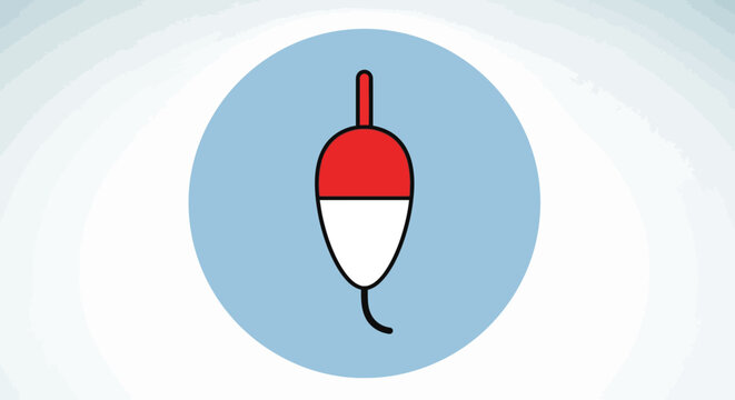 Fishing float icon for recreational activities.