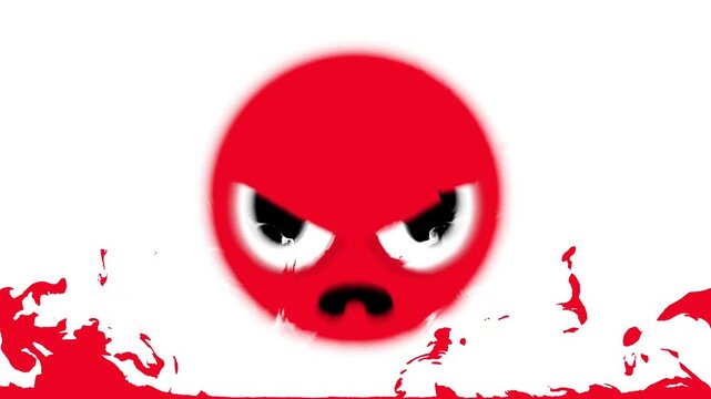 Angry emoji animation with distortion effects