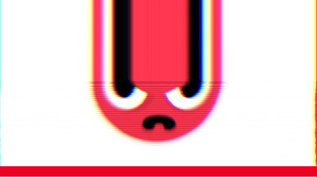 Angry emoji animation with distortion effects