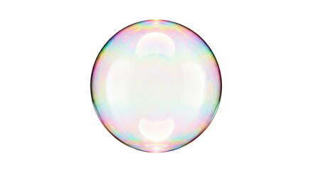 Fototapeta premium Glossy soap bubble with iridescent rainbow sheen