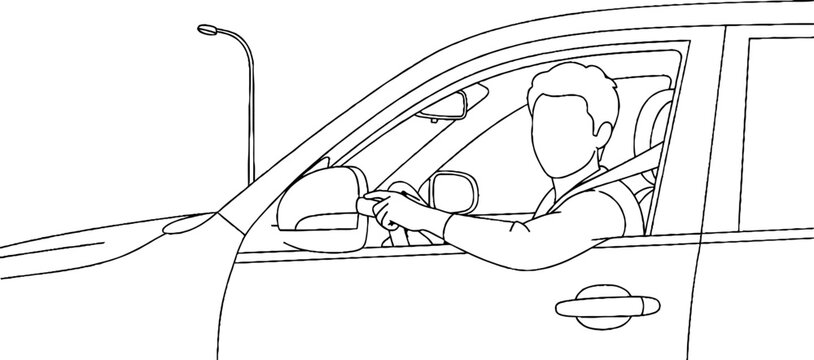 Person driving a car with focused expression indoors.