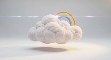 Obraz premium Rainbow Arching Over Fluffy Cloud