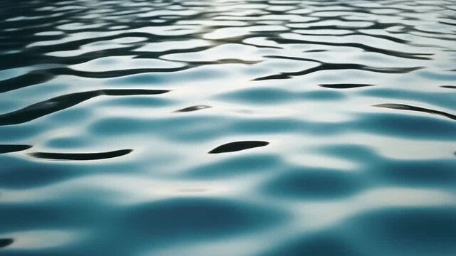 Water surface reflects sunlight with gentle waves on a calm lake