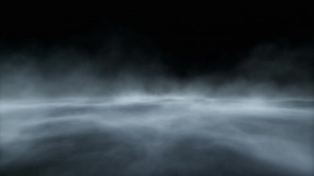 Smoke floats across dark water surface at night