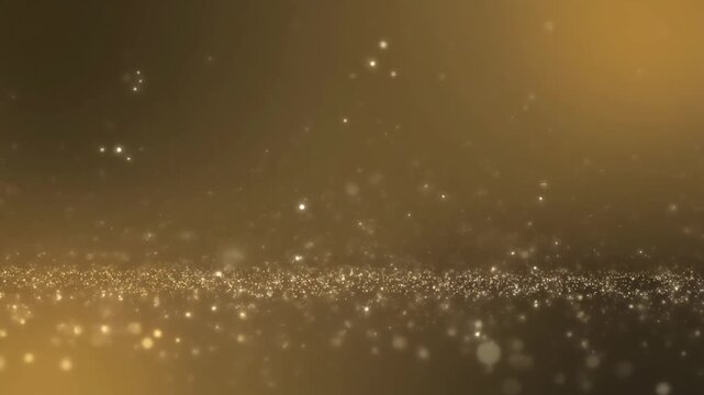 Glowing particles sparkle and shine in a dark environment with a beautiful light display.