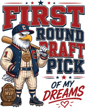 First Round Draft Pick Of My Dreams Baseball Gift, Romantic Baseball Love Design, Baseball Couple Valentine Gift

