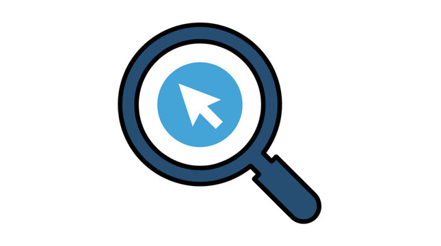 Magnifying Glass with Mouse Cursor Icon