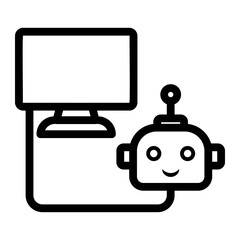 Naklejka premium computer Line Icon