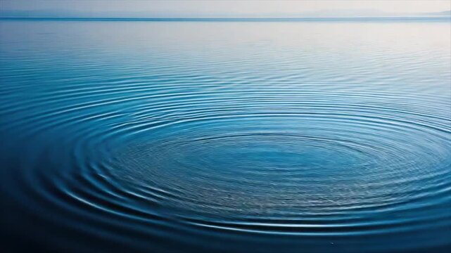 Serene image of concentric ripples spreading across a tranquil body of water