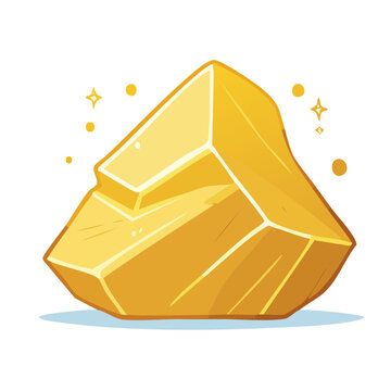 Stylized golden nugget illustration with sparkles