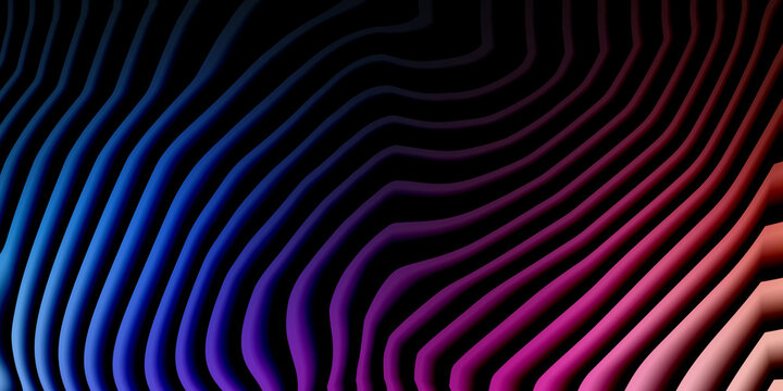 Abstract waves background with blue purple and red gradient lines, multi colored