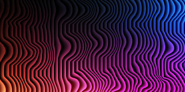 Abstract dynamic background featuring wavy lines with gradient color, gradient