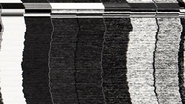 Heavy distortions and glitch effects on computer monitor or television screen