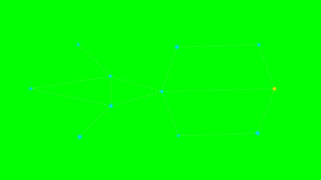 Dynamic geometric node animation on green screen background