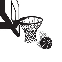 basketball hoop with ball silhouette vector icon isolated © Rehana