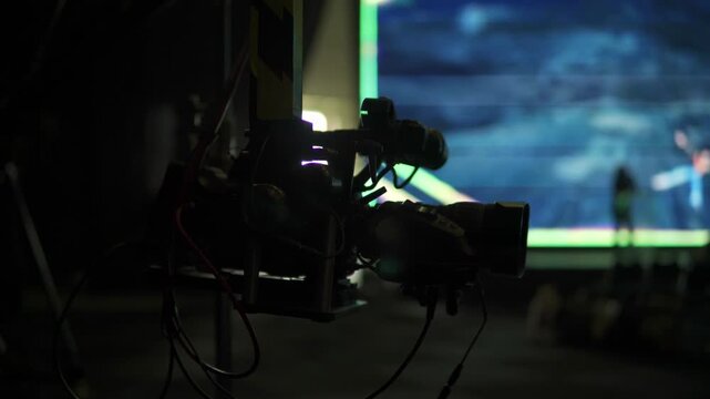 Professional camera crane broadcasting live event