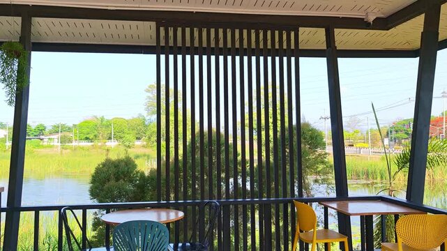 Aluminum steel slat panels , coffee shop
