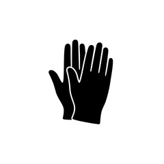 Obraz premium Black and white hand gesture sign language symbol isolated on white background