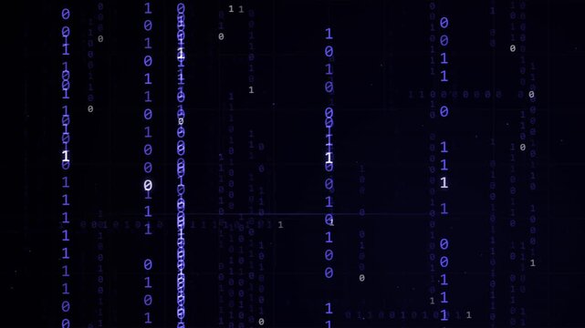 binary code falling number cyber data technology matrix