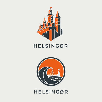 Vibrant Helsing&oslash;r City and Wave Logo Design Collection.