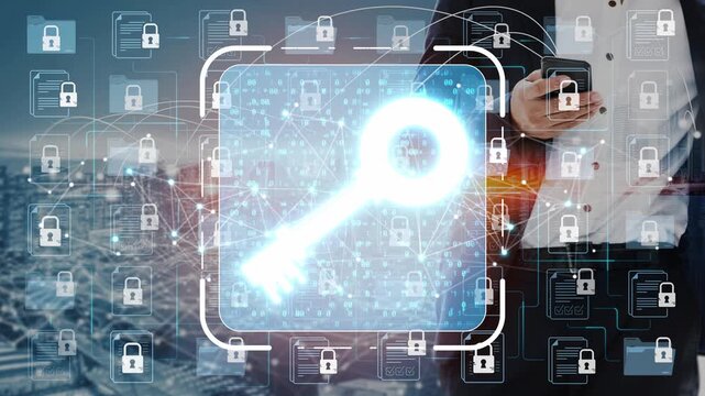 Digital Security Concept with Key Symbol Representing Cyber Protection and Data Safety in Technology-Driven Environment Sigmoid