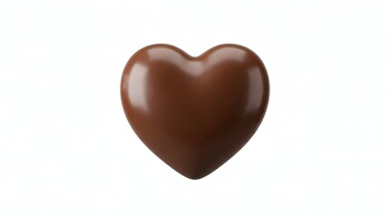 Fototapeta premium Shiny heart shaped milk chocolate isolated on a white background