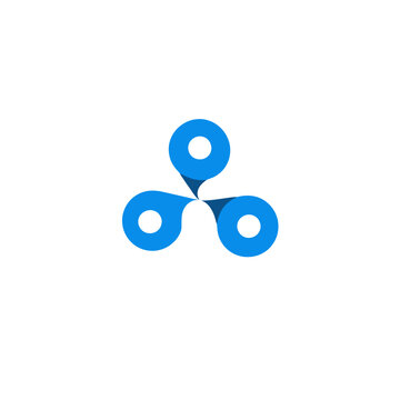 Blue location pin icon set.
