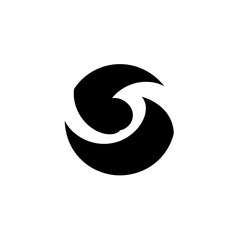 Fototapeta premium Black and white swirl design symbol.