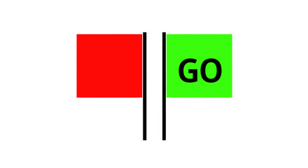 Red and green traffic signs symbol. © Crit