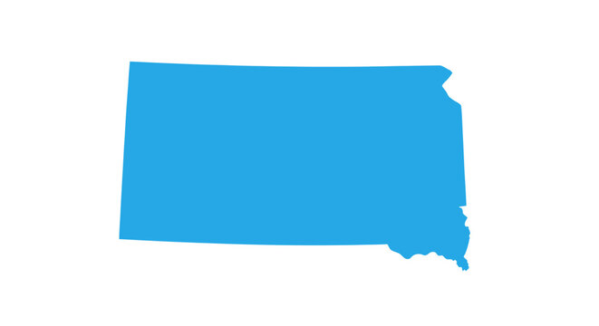 Map of Nebraska State USA Blue.