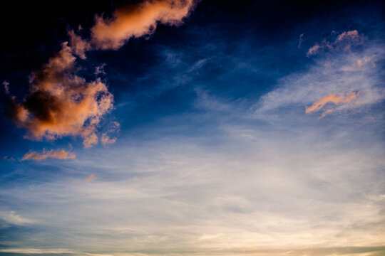 clouds in sky with sunset