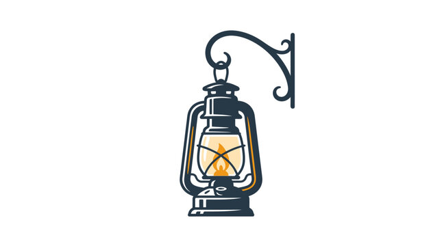 Vintage hanging lantern with candle light.