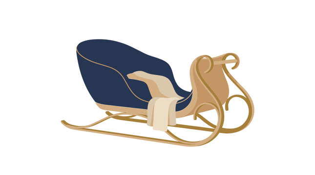 Vintage Sleigh with Blue Cushion.