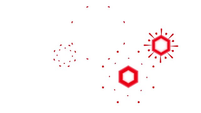 Animation of Red Circle line Burst Motion Graphics in After Effects pop up, line, shiny, blast, Circle bursting 4K on white background. Circles blast fireworks explosion