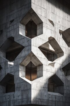 geometric concrete building facade design