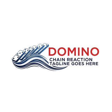 Action-oriented logo featuring a line of dominoes falling in a fluid wave motion, symbolizing momentum, impact, and interconnected processes.
