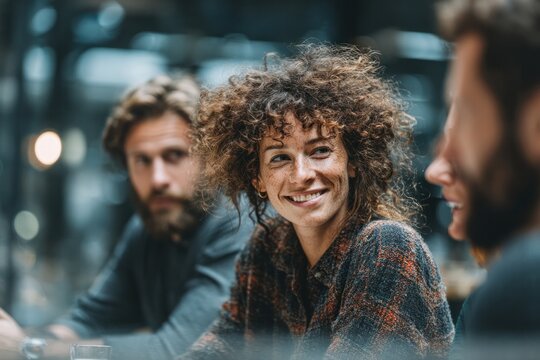 friends enjoying conversation at cafe