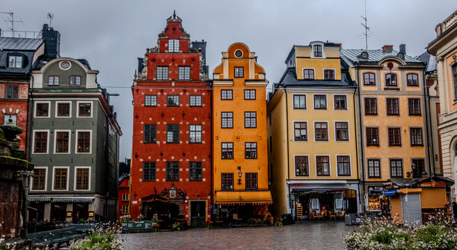 Stockholm Stortorget Square With Colorful Historic Buildings