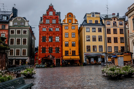 Stockholm Stortorget Square With Colorful Historic Buildings