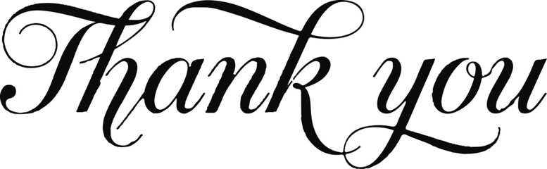 Fototapeta premium Elegant calligraphic thank you message