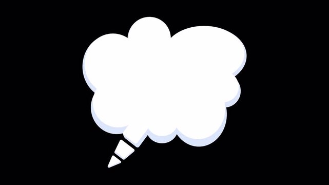 Animated Comic Thought Bubble Cloud on Transparent Background