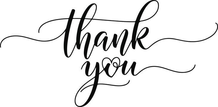 Elegant calligraphy 'thank you' message