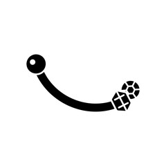 A minimalist black silhouette depicts a snail with a coiled shell and textured foot silhouette © MASUMA