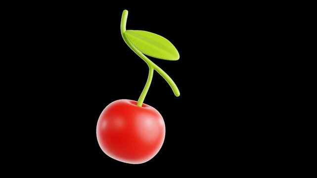 cherry fruit single berry isolated transparent background food ingredient