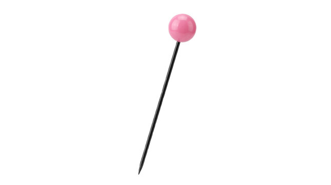 Pin, Sewing, Matte black steel office push pin tack utility isolated
