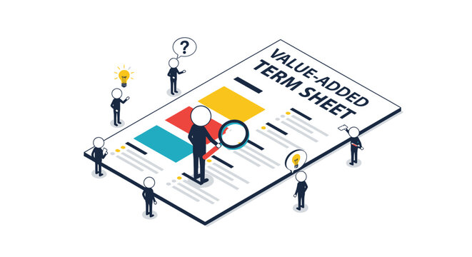 Illustrated Value Added Term Sheet with Business Icons.