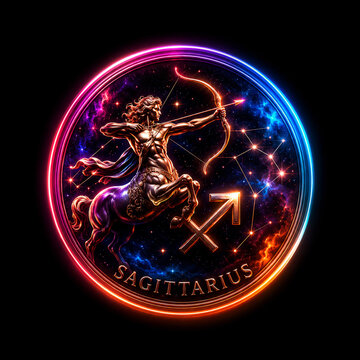 Neon zodiac sagittarius