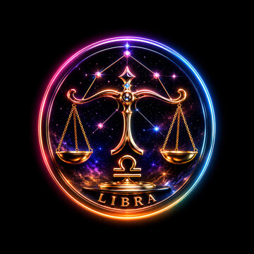 Neon zodiac libra sign